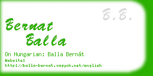 bernat balla business card